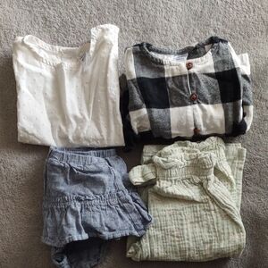 Baby Mixed Apparel Set - White, Black, Gray, Green 18M